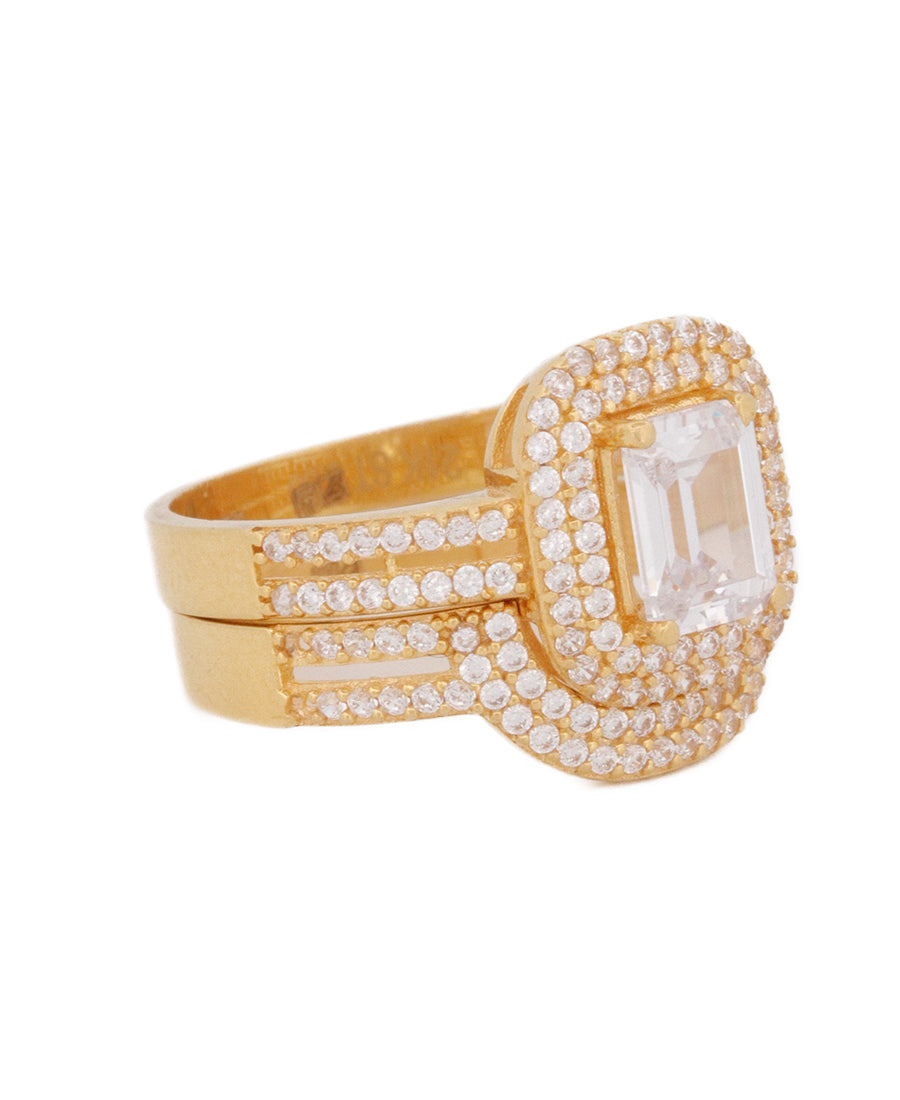 21K Gold Diamond Halo Ring – 5.05g | Bigeasy Jewellers